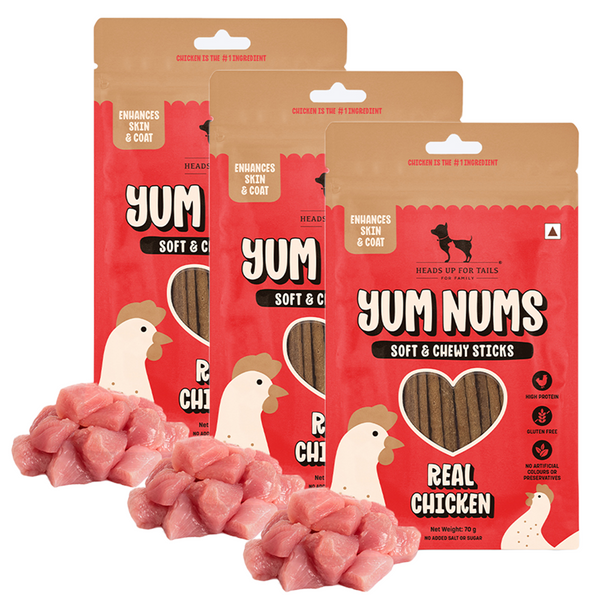 HUFT Yum Nums Real Chicken Soft & Chewy Sticks Dog Treats