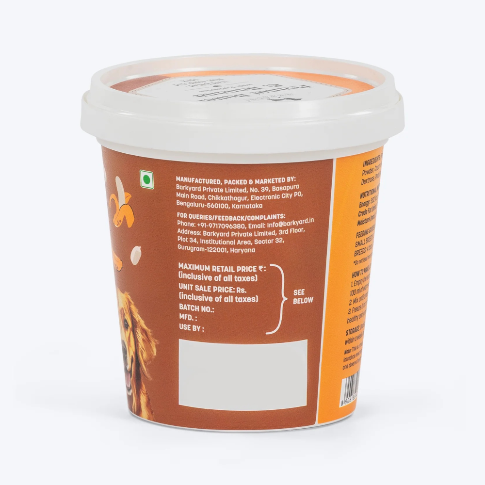 HUFT Peanut Butter & Banana with Prebiotics Natural Ice Cream for Dogs Dog Treats + Others Heads Up for Tails