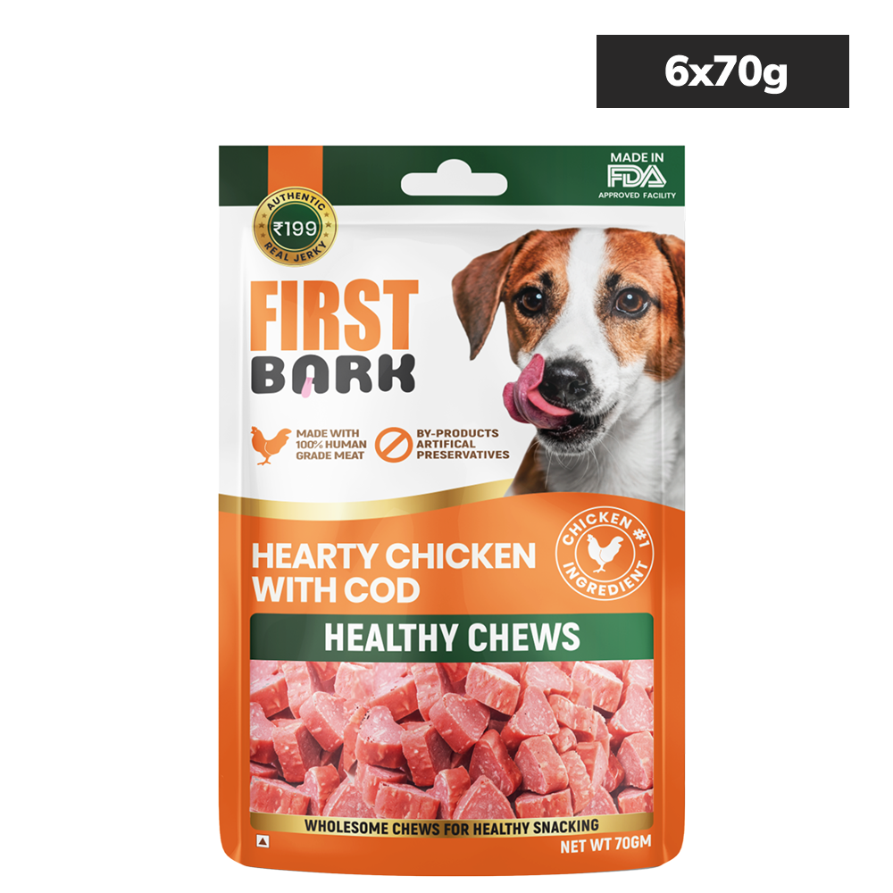First Bark Hearty Chicken with Cod Jerky Dog Treat Dog Treats + Others First Bark