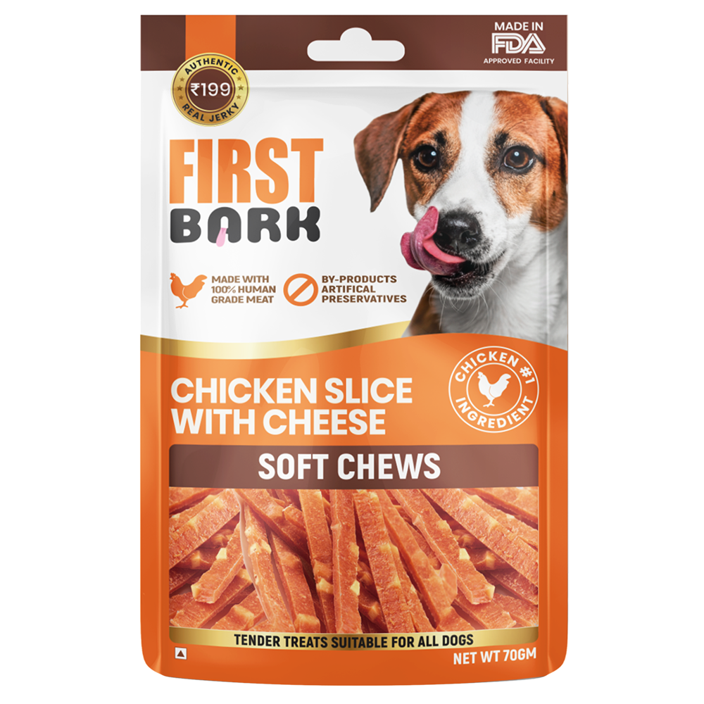 First Bark Chicken Slice with Cheese Jerky Dog Treat Dog Treats + Others First Bark 70g