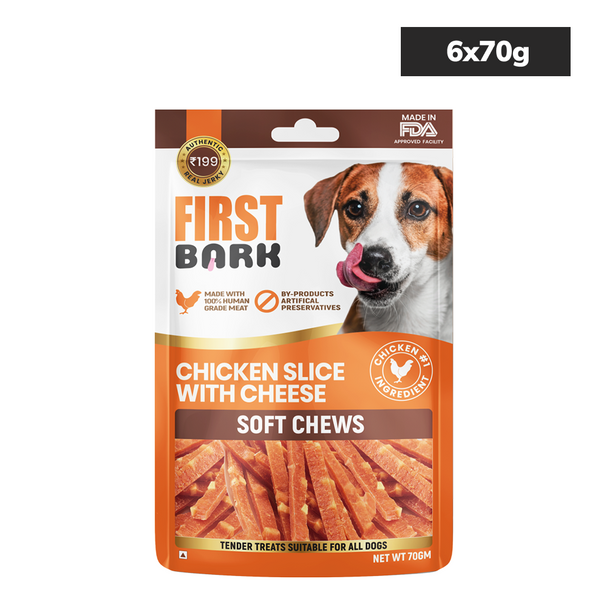 First Bark Chicken Slice with Cheese Jerky Dog Treat