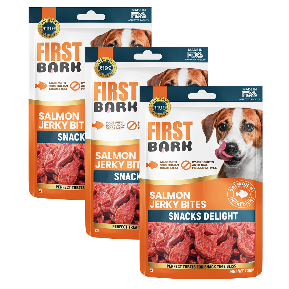 First Bark Salmon Jerky Bites Dog Treat Dog Treats + Others First Bark 3x70g