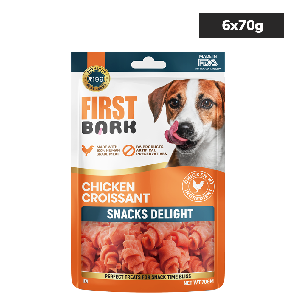 First Bark Chicken Croissant Dog Treat Dog Treats + Others First Bark 6x70g