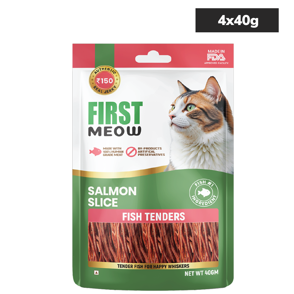 First Meow Salmon Slice Jerky Cat Treat Cats-Treats & Others First Meow 4x40g
