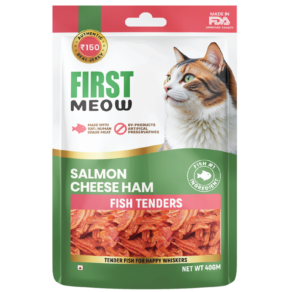 First Meow Salmon Cheese Ham Jerky Cat Treat Cats-Treats & Others First Meow 40g