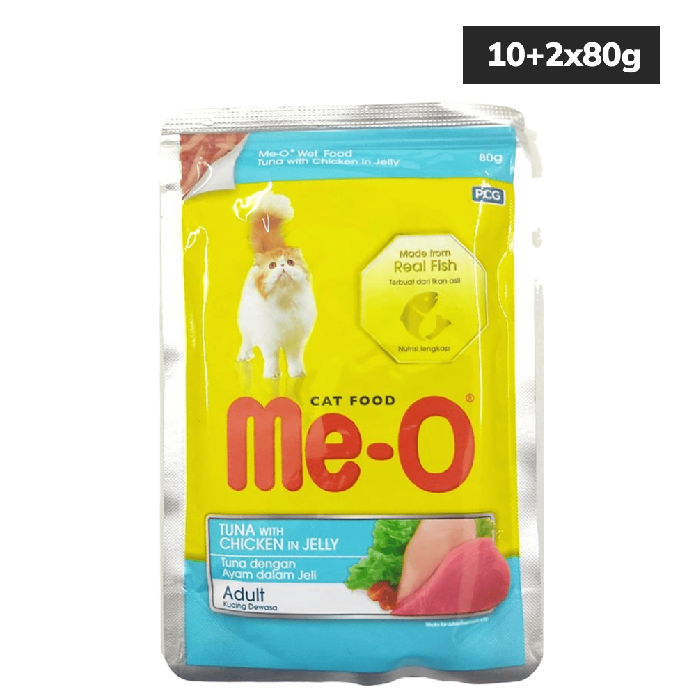 Me O Tuna & Chicken In Jelly Adult Cat Wet Food Cats-Wet Food Me O 10+2x80g