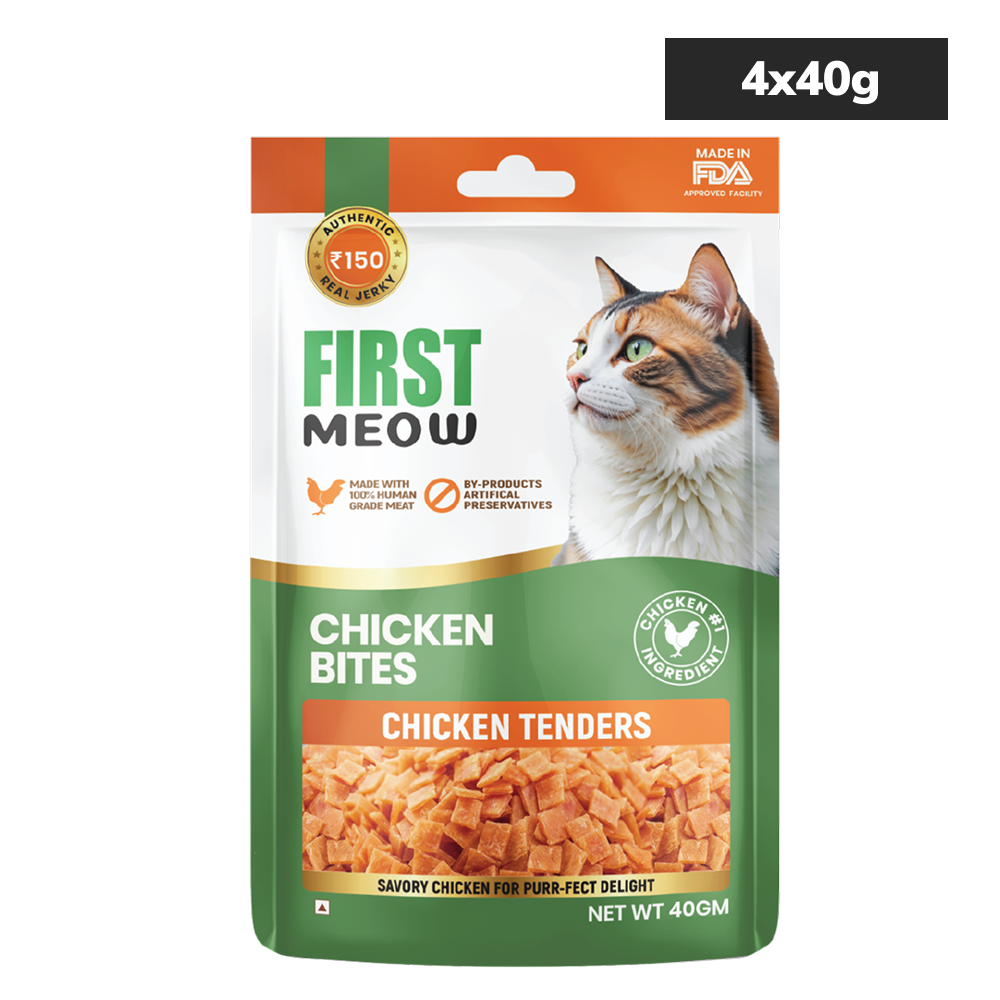 First Meow Chicken Bites Jerky Cat Treat Cats-Treats & Others First Meow 4x40g