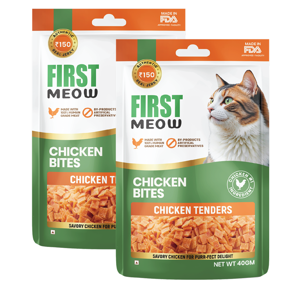 First Meow Chicken Bites Jerky Cat Treat Cats-Treats & Others First Meow 2x40g