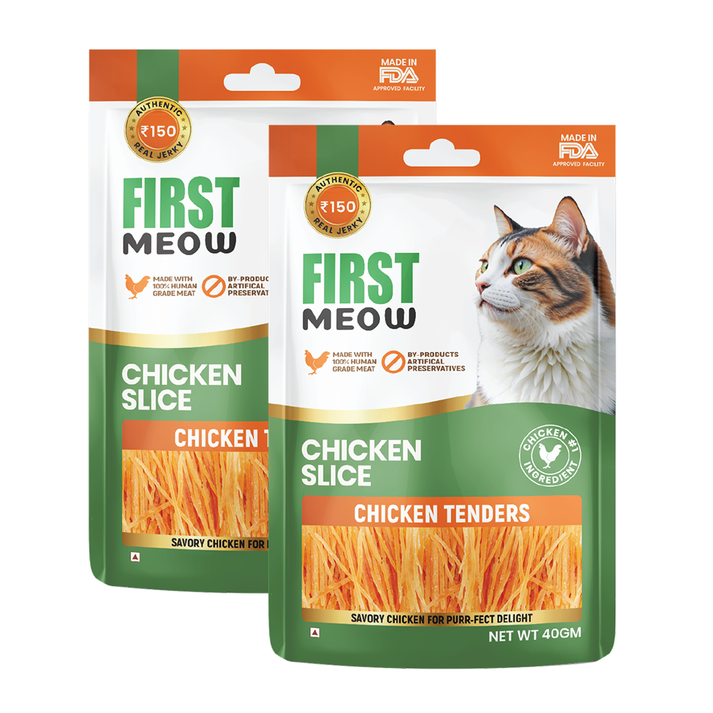 First Meow Chicken Slice Jerky Cat Treat Cats-Treats & Others First Meow 2x40g