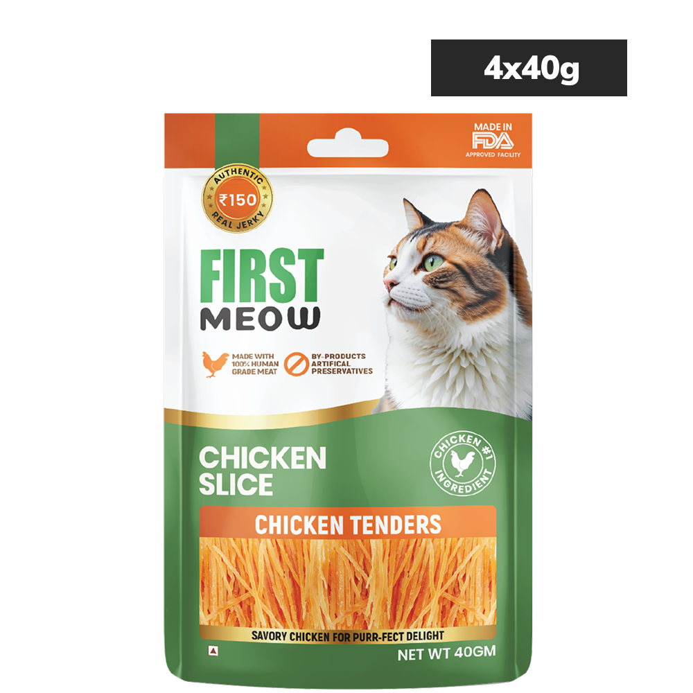 First Meow Chicken Slice Jerky Cat Treat Cats-Treats & Others First Meow 4x40g