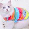KUTKUT Rainbow Print Fashion Soft Flannel Fleece Shirt for Small Dogs & Cats Both-Clothing & Accessories KUTKUT Dropship