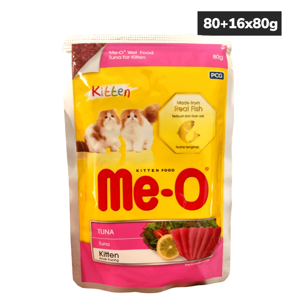 Me O Tuna Kitten Cat Wet Food Cats-Wet Food Me O 80+16x80g