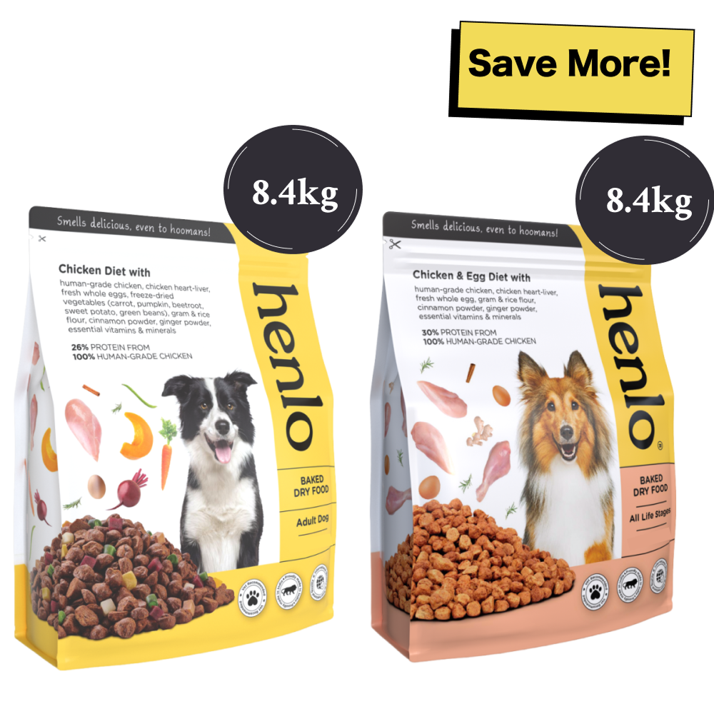 Henlo Chicken & Vegetable and Chicken & Egg Baked Dry Food for Adult Dogs Combo