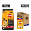 Pedigree PRO Active Adult Large Breed Dry Food, Pedigree Chicken Liver Gravy Adult Dog Wet Food Combo Exclusive Combo Exclusive Combo 10kg+12x130g