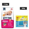 Kitty Yums Ocean Fish Kitten Dry Food, Me O Creamy Chicken Liver Cats Treats Combo Exclusive Combo Exclusive Combo 7kg+1kg(Free Inside)+300g