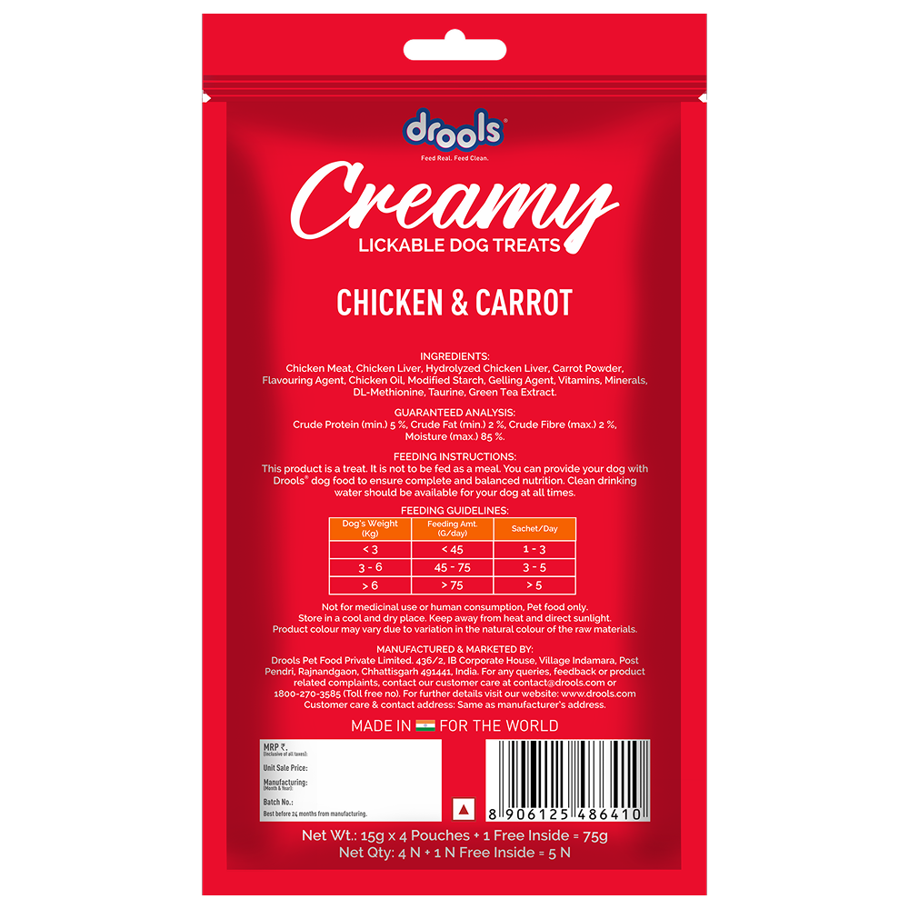 Drools Chicken & Carrot Creamy Dog Treats Dog Treats + Others Drools