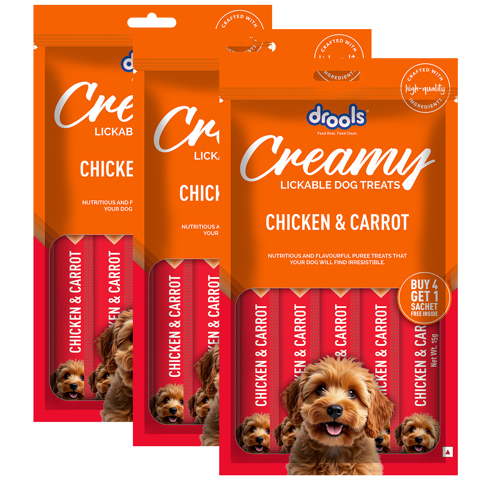Drools Chicken & Carrot Creamy Dog Treats Dog Treats + Others Drools 3x75g