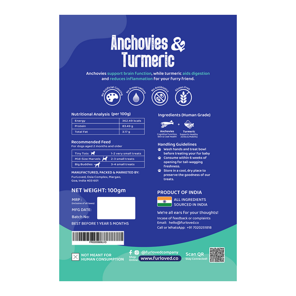 FurLoved Anchovies and Turmeric Omega Dog Treats