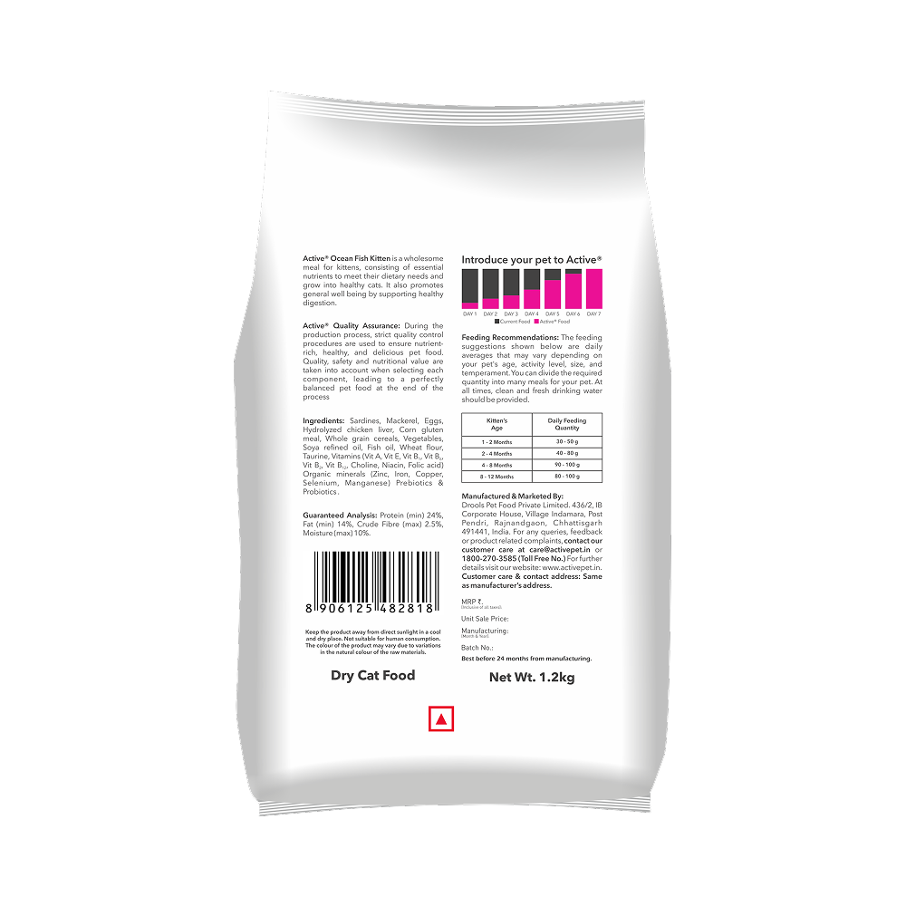 Active Ocean Fish Kitten Cat Dry Food Cats- Dry food Active