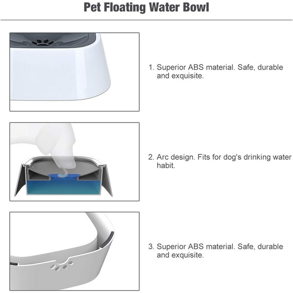 Pet Vogue Slow Feeder No Spill Drinking Water Bowl for Dogs and Cats