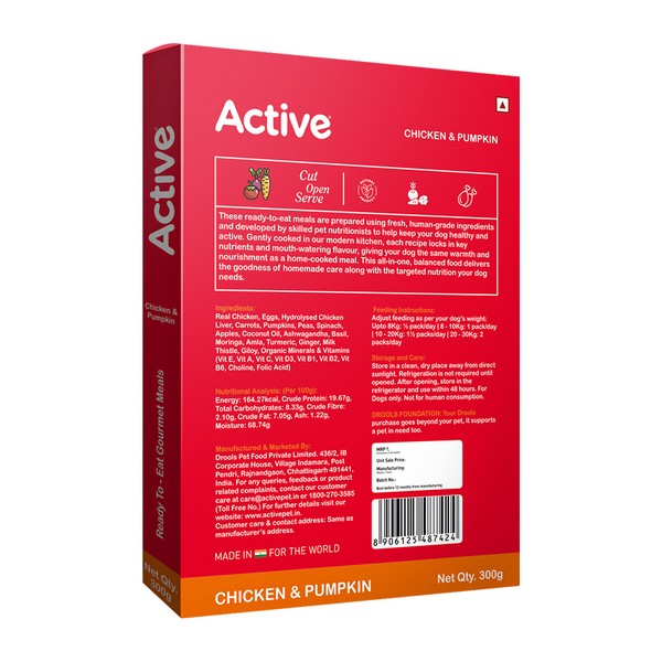 Active Chicken and Pumpkin Biryani Fresh Food For Dogs