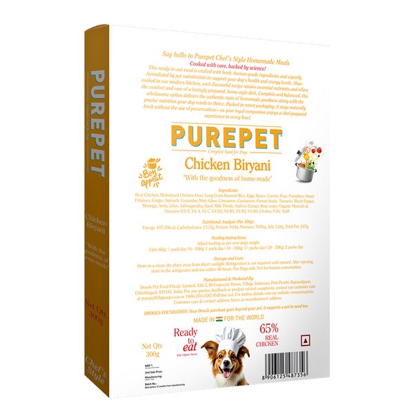 Purepet Chicken Biryani Fresh Food For Dogs