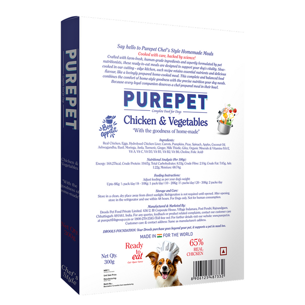 Purepet Chicken and Vegetable Biryani Fresh Food For Dogs