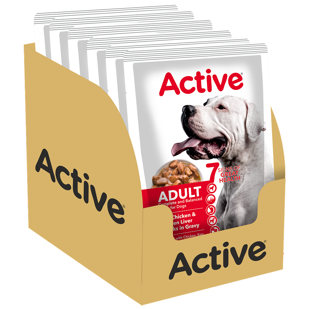 Active Real Chicken & Chicken Liver Chunks in Gravy Adult Dog Wet Food (Buy 1 Get 1) Dogs-Wet Food Active