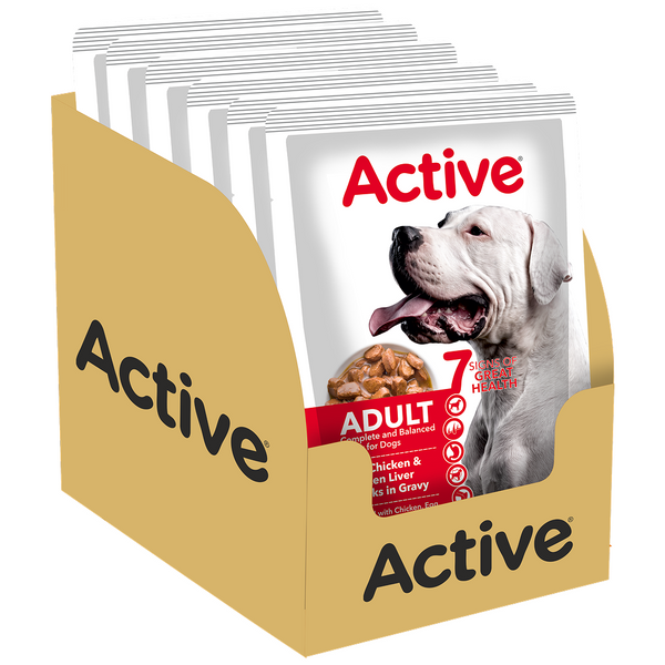 Active Real Chicken & Chicken Liver Chunks in Gravy Adult Dog Wet Food (Buy 1 Get 1)