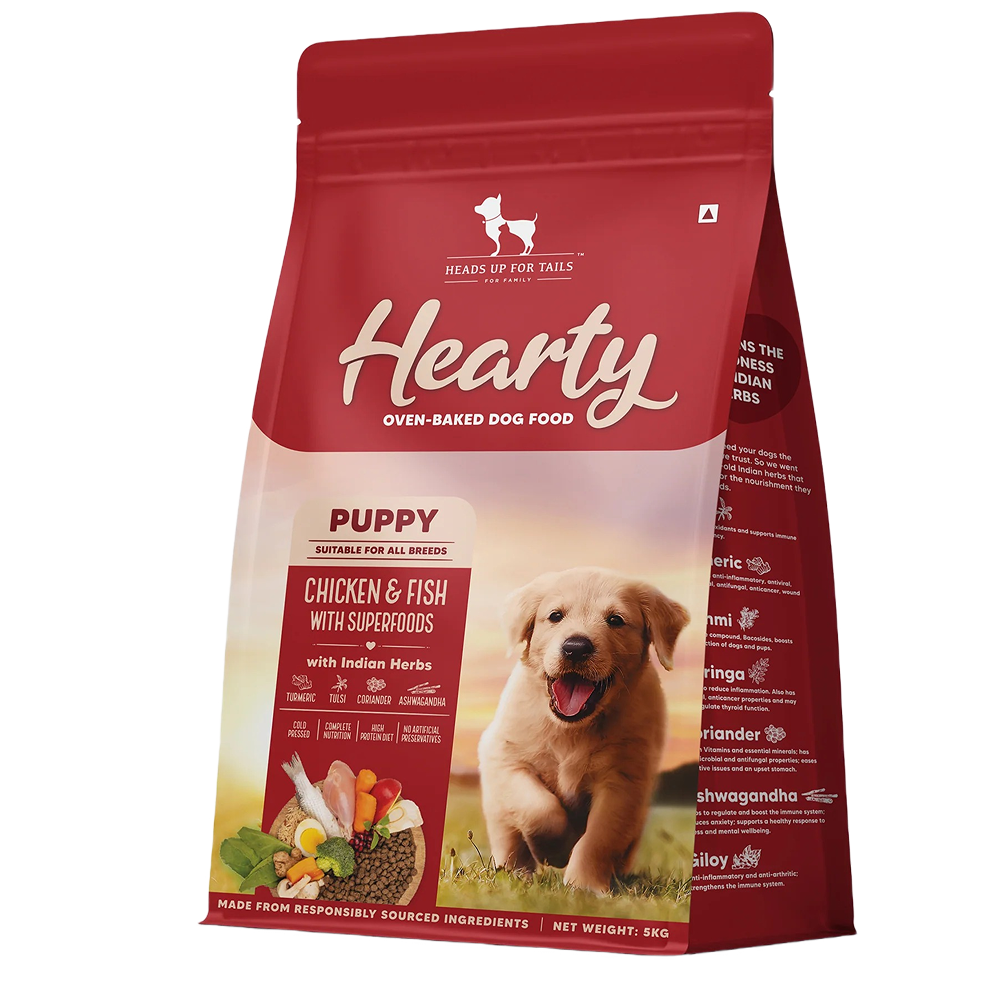 HUFT Hearty Oven Baked Chicken & Fish with Superfoods Puppy Dog Dry Food Dogs- Dry Food Heads Up for Tails