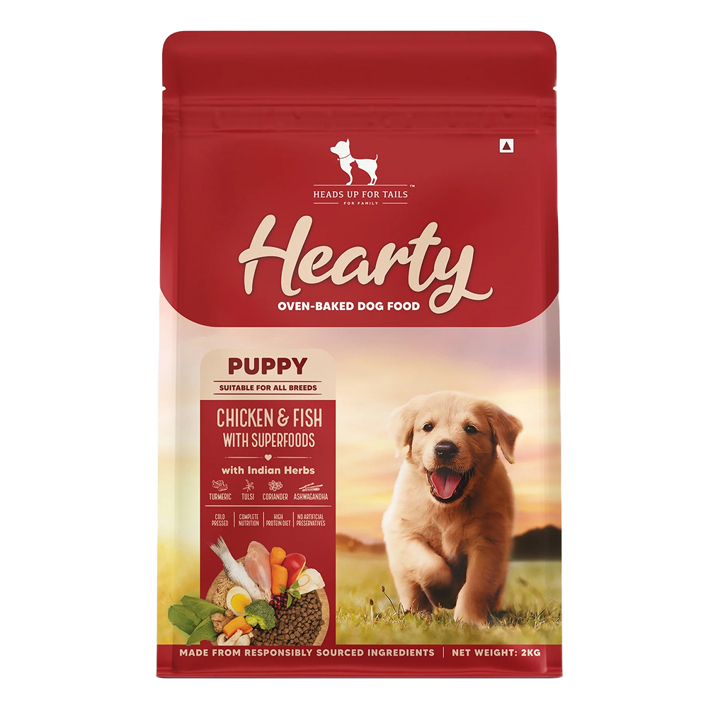 HUFT Hearty Oven Baked Chicken & Fish with Superfoods Puppy Dog Dry Food Dogs- Dry Food Heads Up for Tails 2kg