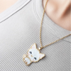 Jenni & Janki Cat Handcrafted Miyuki Delica Beaded Necklace (White) Pet Parent-Jewellery & Accessories Jenni and Janki Dropship