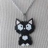 Jenni & Janki Cat Handcrafted Miyuki Delica Beaded Necklace (Black) Pet Parent-Jewellery & Accessories Jenni and Janki Dropship