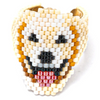 Jenni & Janki Golden Retriever Face Miyuki Delica Beaded Ring Pet Parent-Jewellery & Accessories Jenni and Janki Dropship 5g