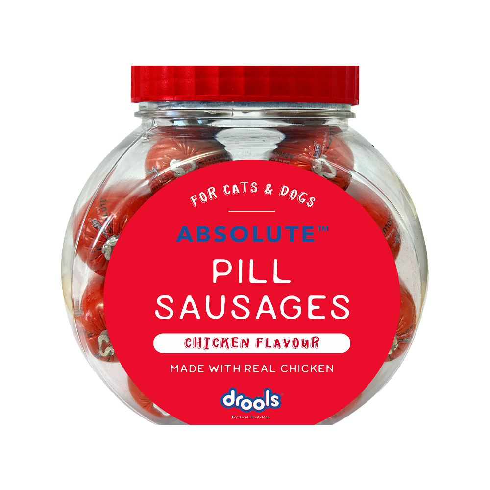 Drools Real Chicken Pill Sausage Treats for Dogs and Cats(Jar) Dog Treats + Others Drools 550g (28pcs)