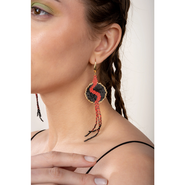 Jenni & Janki Handcrafted Miyuki Beaded Snake Earrings