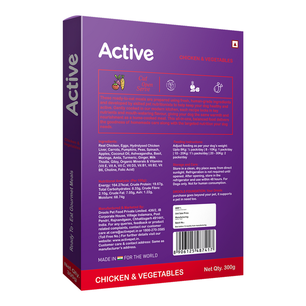 Active Chicken and Vegetable Biryani Fresh Food for Dogs