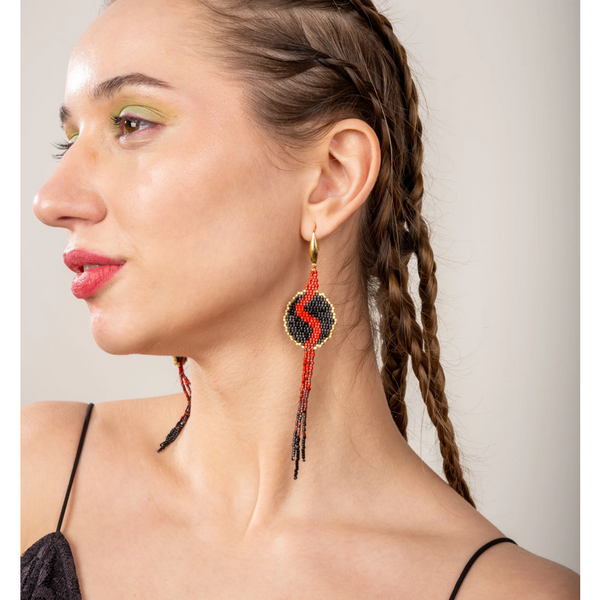 Jenni & Janki Handcrafted Miyuki Beaded Snake Earrings