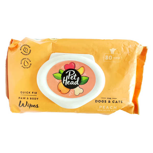Pet Head Quick Fix Paw and Body Wipes for Cats and Dogs
