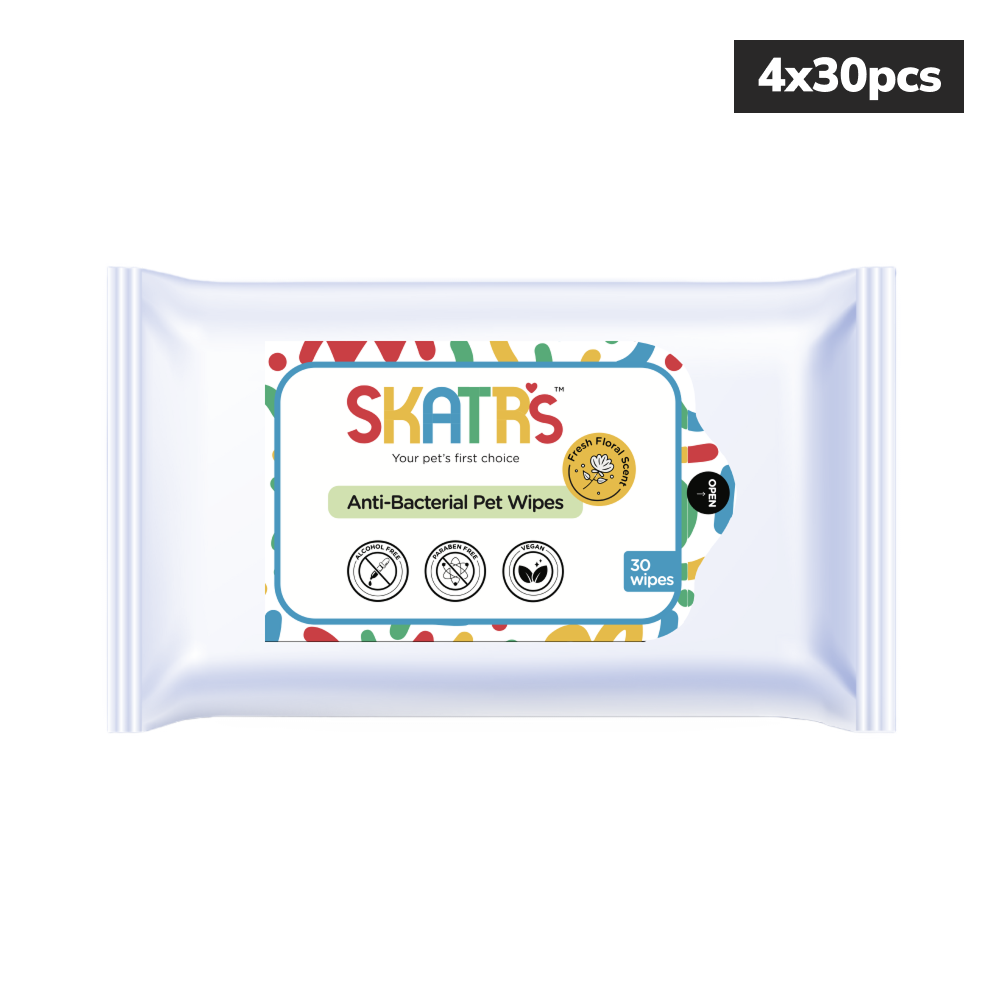 Skatrs Antibacterial Cleaning Wipes for Dogs and Cats Both-Grooming Supplies Skatrs 4x30pcs