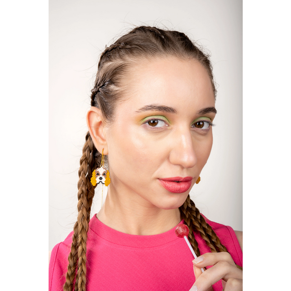 Jenni & Janki Handcrafted Miyuki Beaded Beagle Dog Earrings