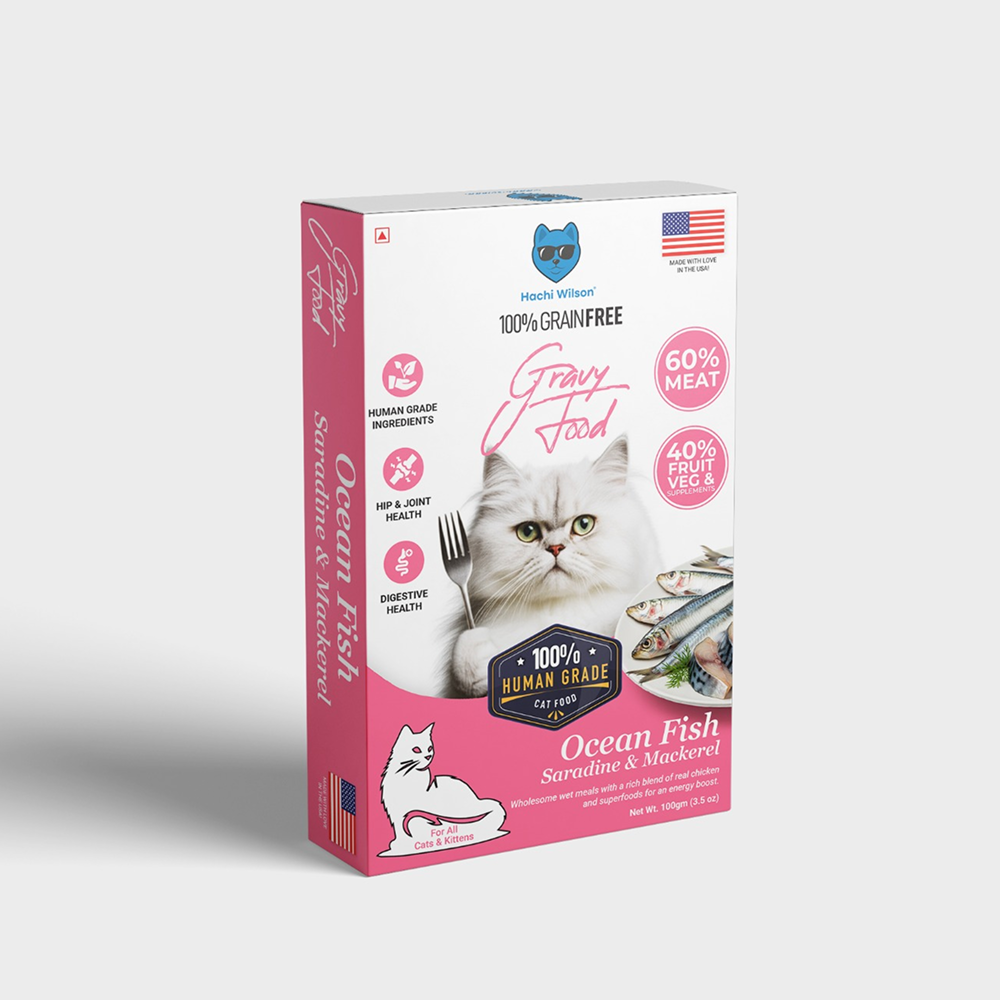 Hachi Wilson Premium Ocean Fish Sardine and Mackerel Gravy Cat Wet Food Cats-Wet Food Hachi Wilson 100g