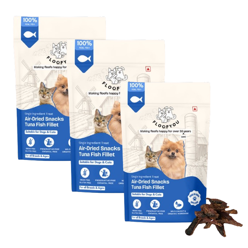 FloofYou Air Dried Tuna Fish Fillet Dogs & Cats Treat Dog Treats + Others FloofYou 3x50g