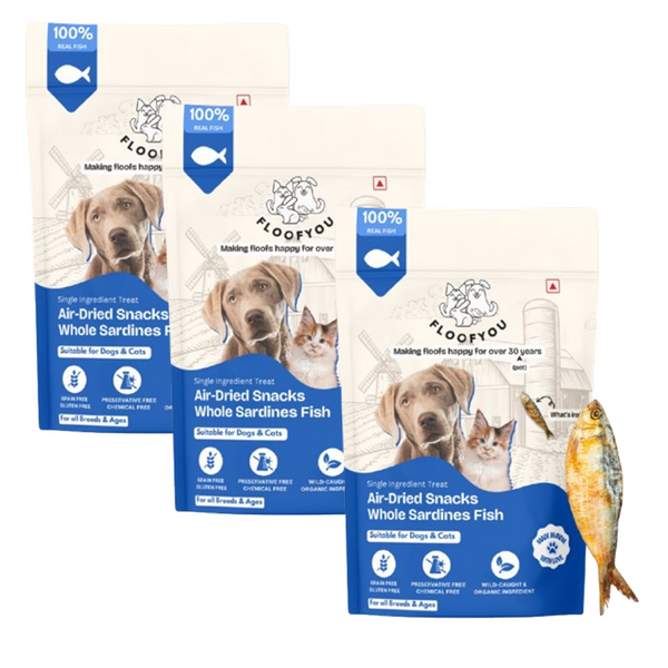 FloofYou Air Dried Whole Sardines Fish Dog & Cat Treats