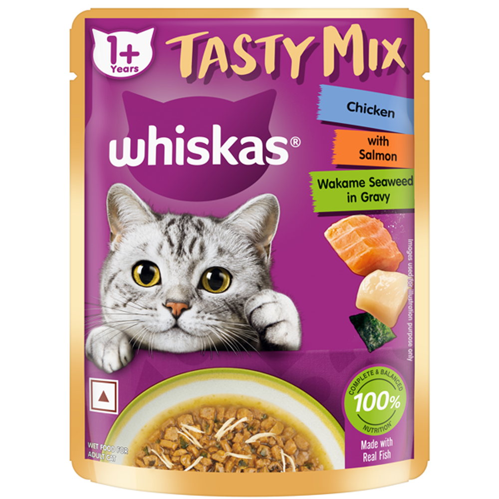 Whiskas Chicken With Salmon Wakame Seaweed in Gravy Tasty Mix Adult Cat Wet Food Cats-Wet Food Whiskas
