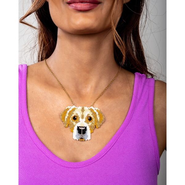 Jenni & Janki Handcrafted Miyuki Labrador Dog Necklace