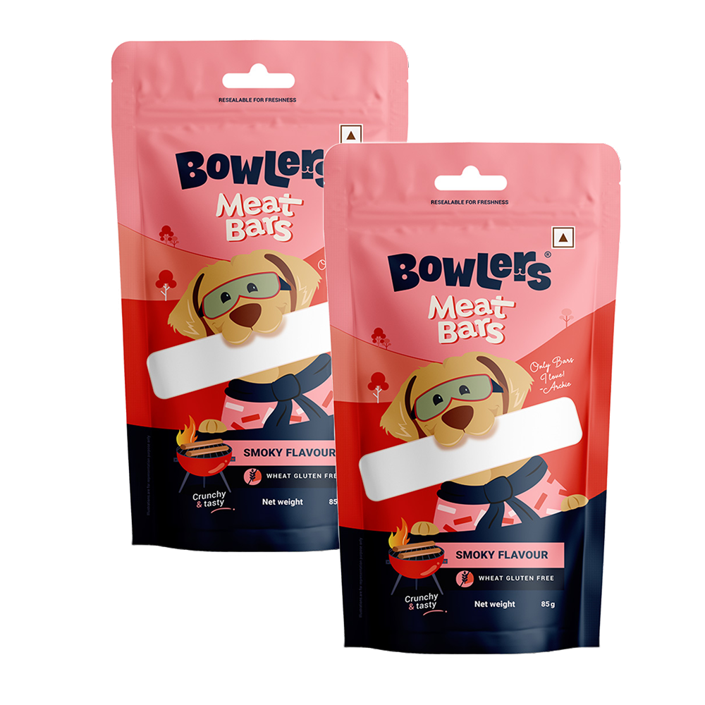 Bowlers Smoked Flavour Meat Bars Dog Treats Dog Treats + Others Bowlers 2x85g
