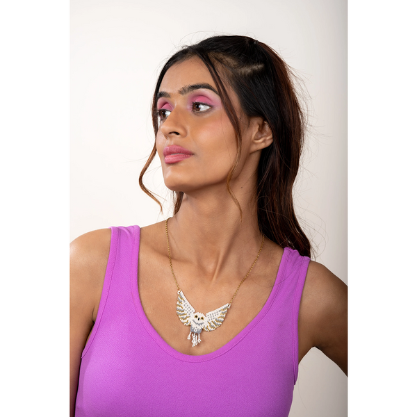 Jenni & Janki Handcrafted Miyuki Owl Necklace