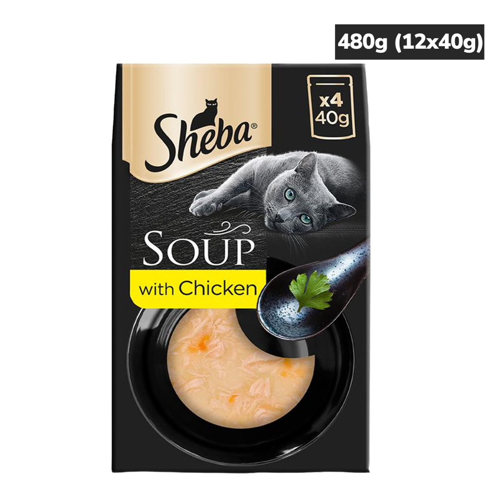 Sheba Soup with Chicken Adult Cat Wet Food Cats-Wet Food Sheba 480g (12x40g)