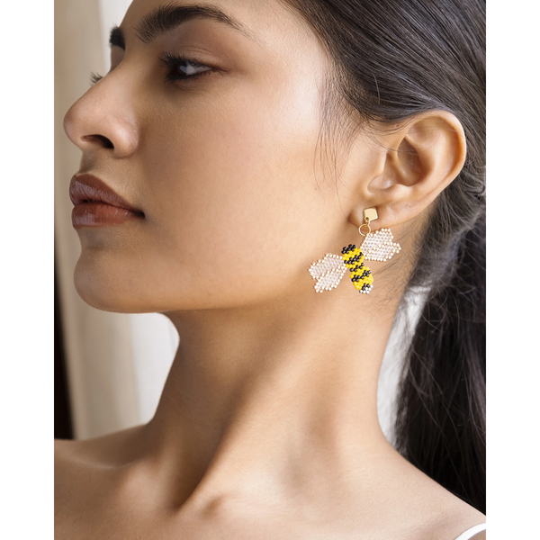 Jenni & Janki Handcrafted Miyuki Sun Bee Earrings